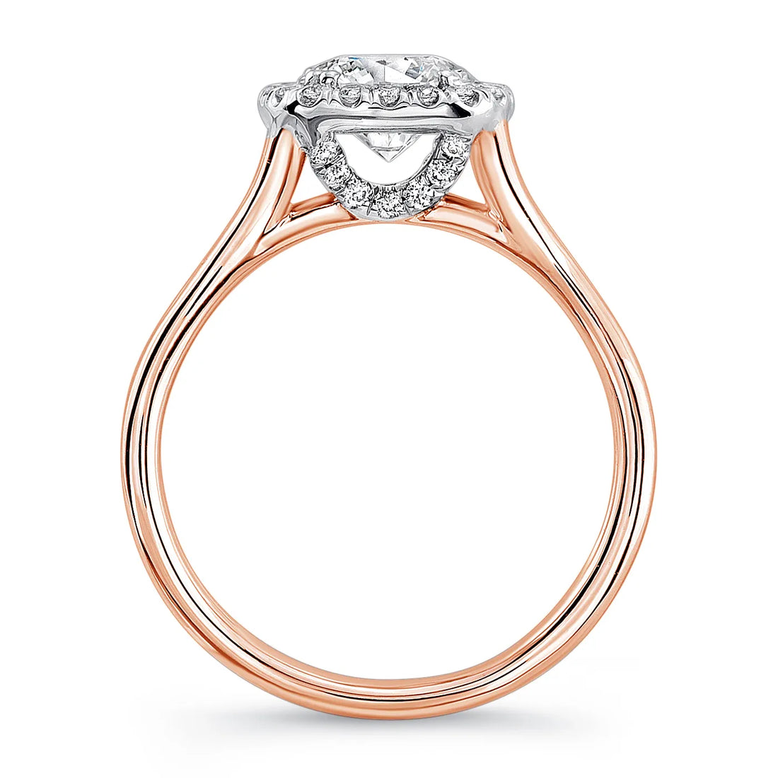 Uneek Silhouette Collection Halo Round Engagement Ring
