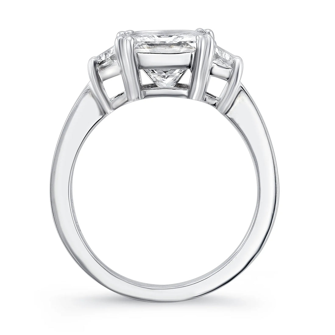 Uneek Signature Princess-Center Three-Stone Engagement Ring