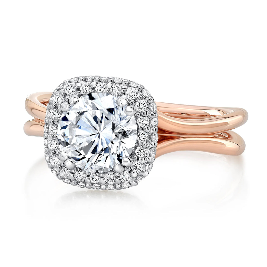 Uneek Silhouette Collection Halo Engagement Ring