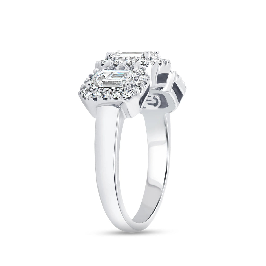 Uneek Signature Collection Halo Emerald Cut Diamond Engagement Ring