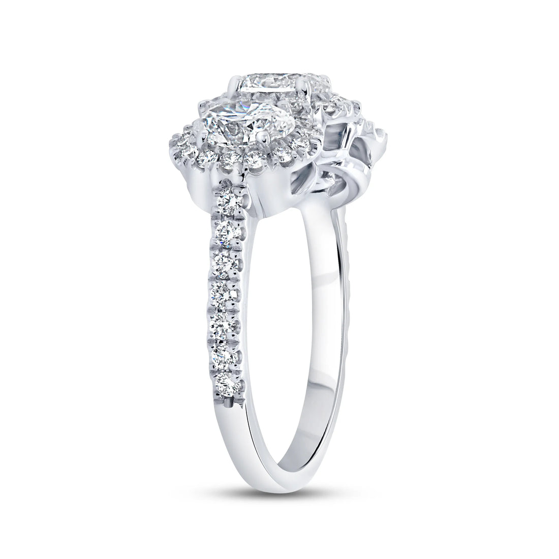 Uneek Signature Collection Triple-Halo Oval Shaped Diamond Engagement Ring
