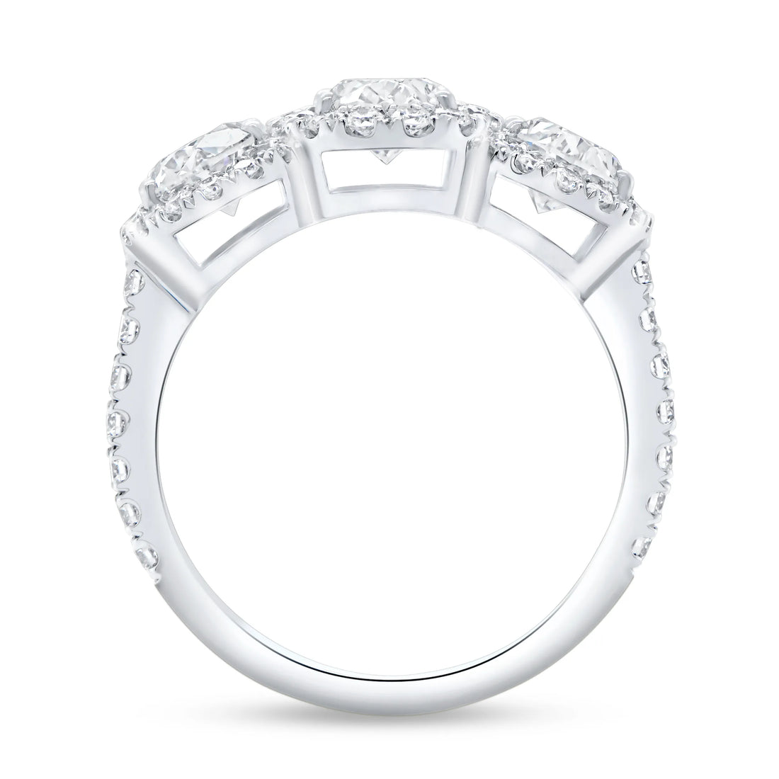 Uneek Signature Collection Triple-Halo Oval Shaped Diamond Engagement Ring