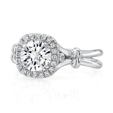 Uneek Silhouette Collection Halo Round Engagement Ring