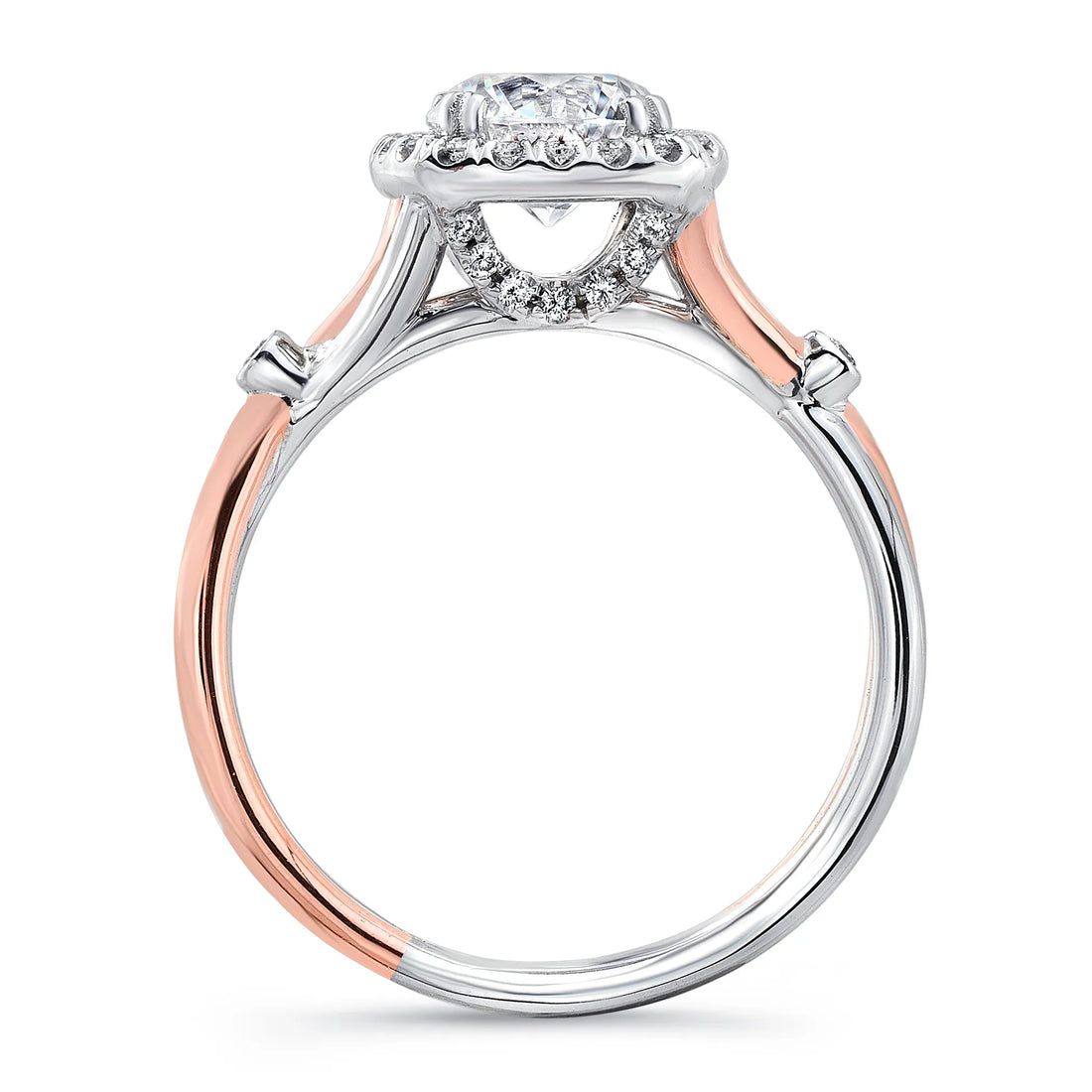Uneek Silhouette Collection Halo Round Engagement Ring