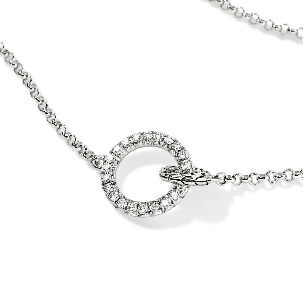 JH Essential Pave Necklace, Sterling Silver, Diamonds, 2MM
