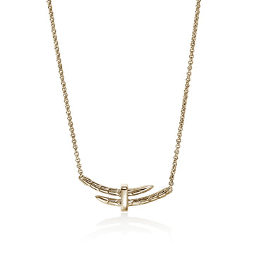 Spear Station Necklace, Gold, Diamonds