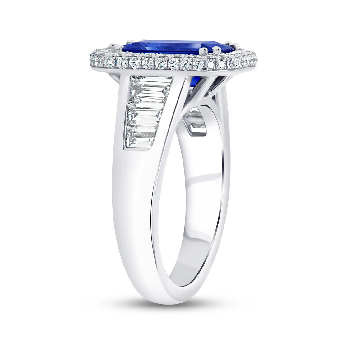 Uneek Precious Collection Tapered Radiant Blue Sapphire Fashion Ring