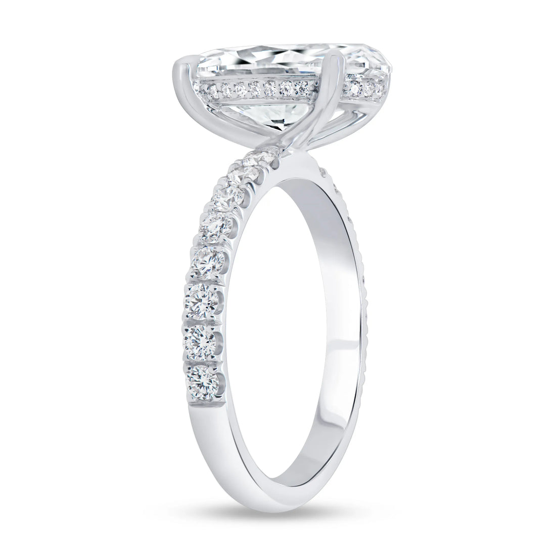 Uneek Signature Collection Under-Halo Oval Shaped Diamond Engagement Ring
