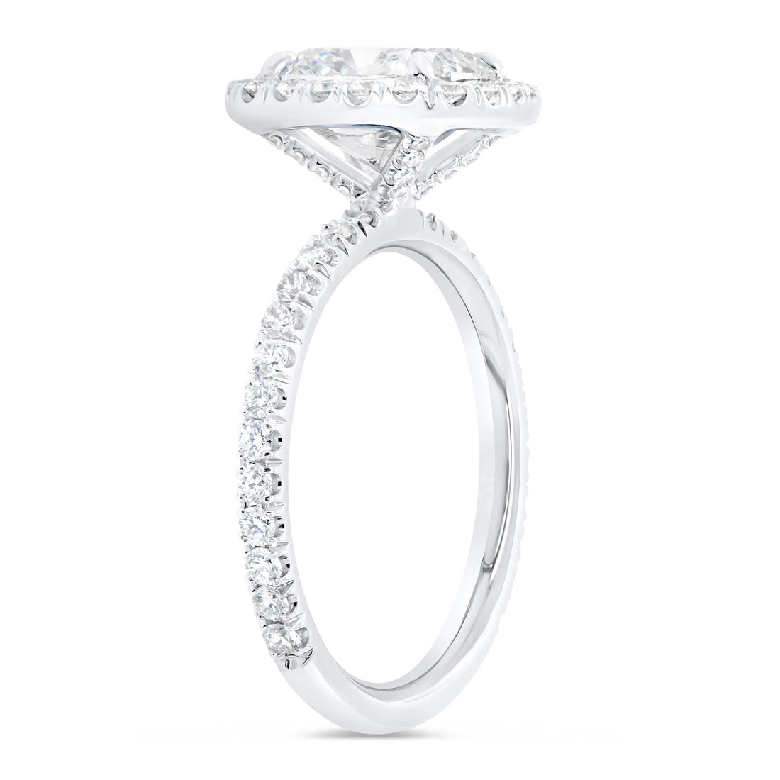 Uneek Signature Collection Halo Cushion Cut Diamond Engagement Ring