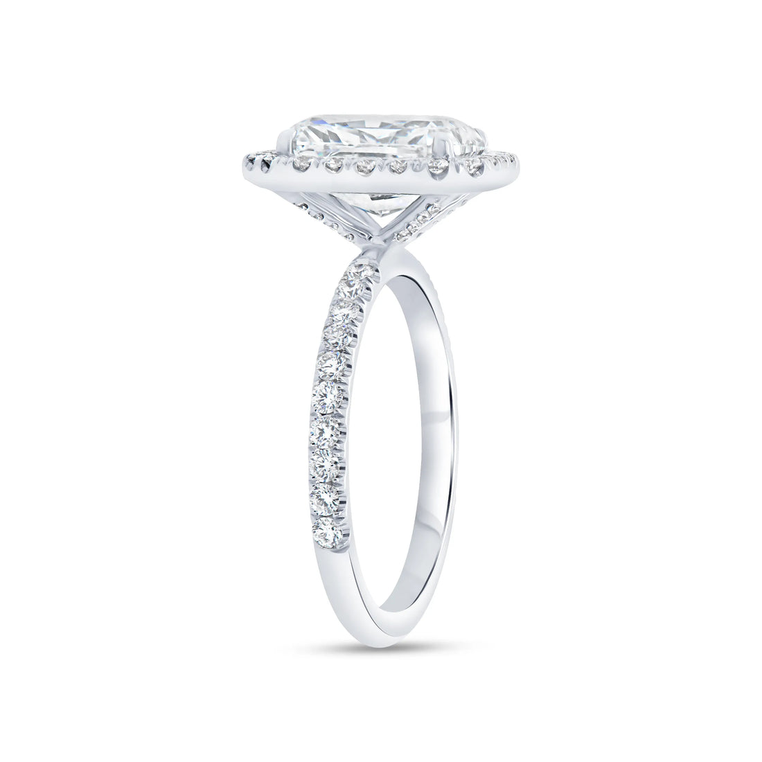 Uneek Signature Collection Halo Radiant Diamond Engagement Ring