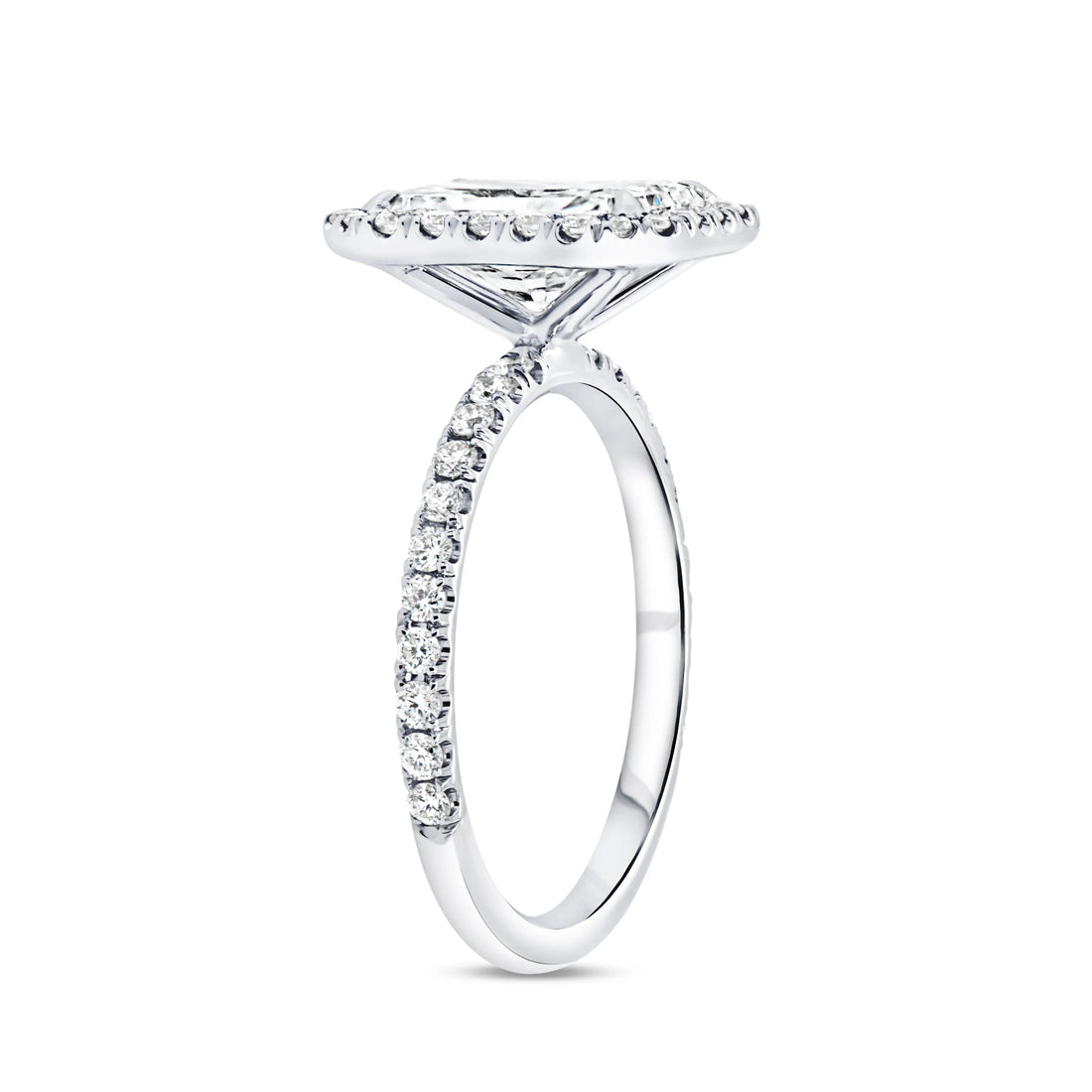 Uneek Signature Collection Halo Radiant Diamond Engagement Ring