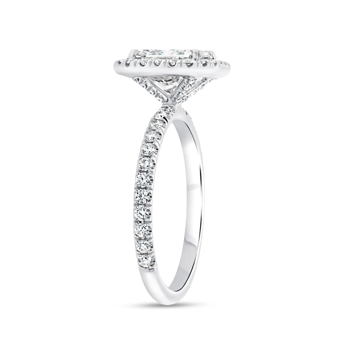 Uneek Signature Collection Halo Radiant Diamond Engagement Ring