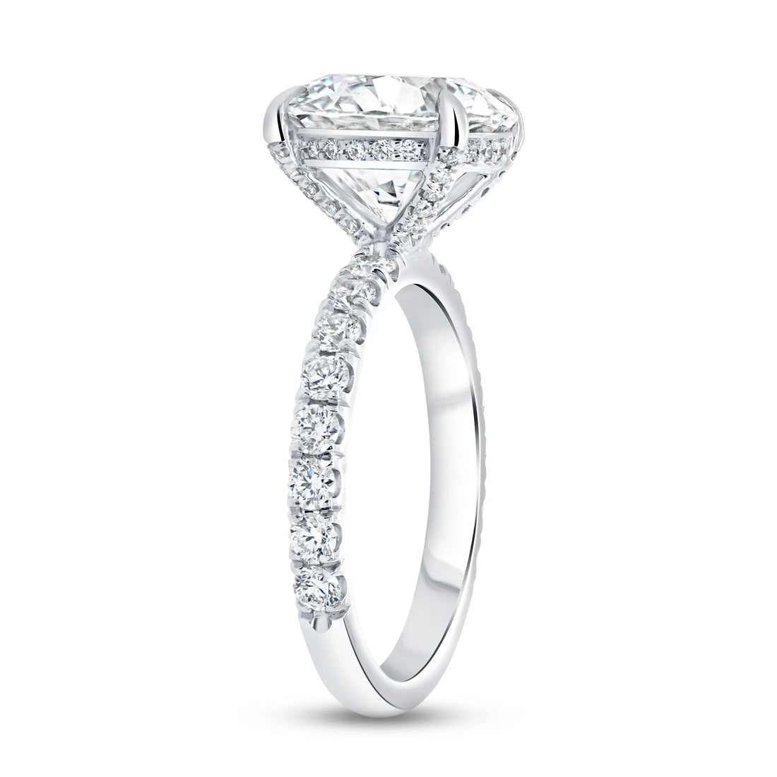 Uneek Signature Collection Under-Halo Round Diamond Engagement Ring