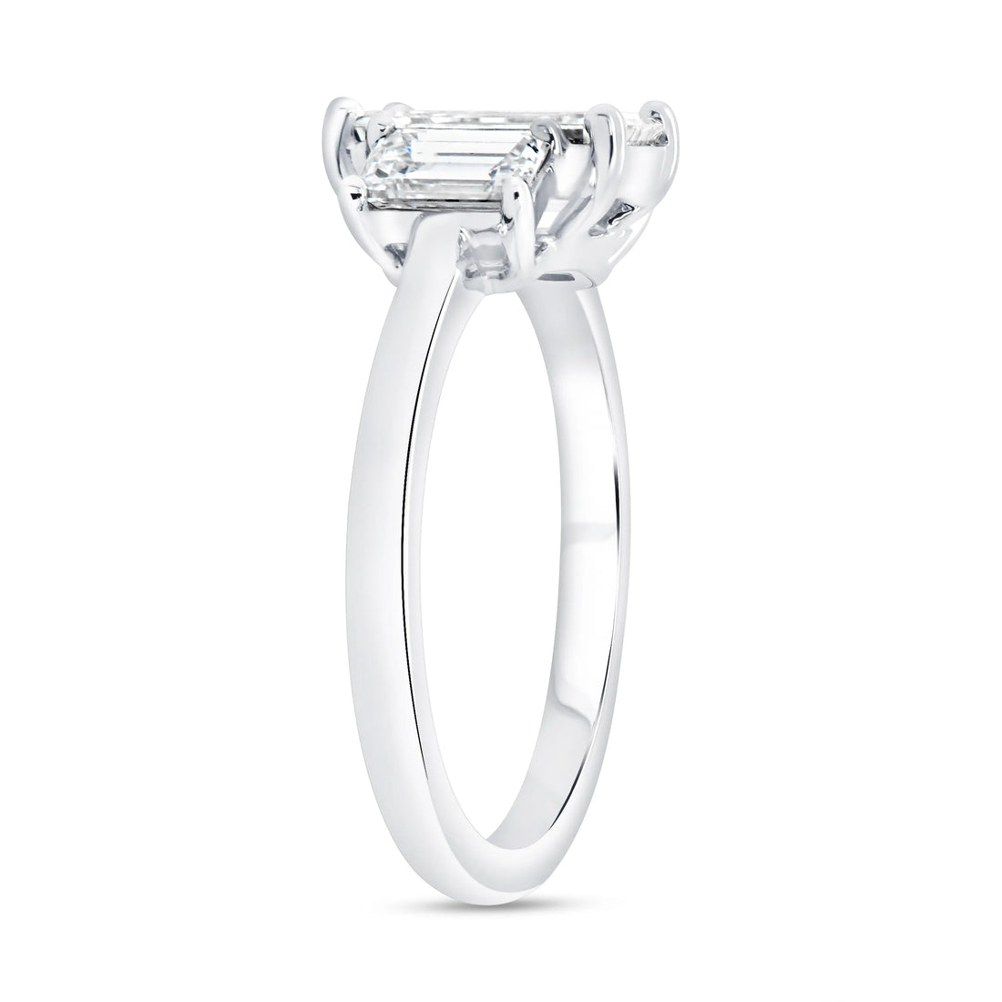 Uneek Signature Collection Three-Stone Emerald Cut Diamond Engagement Ring