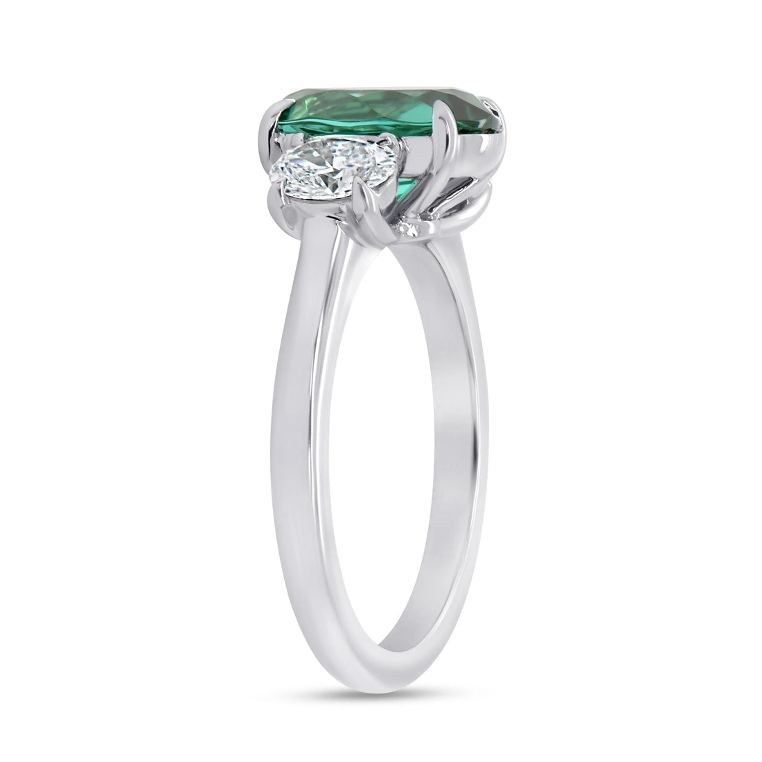 Uneek Precious Collection Oval Shaped Green Tourmaline Engagement Ring