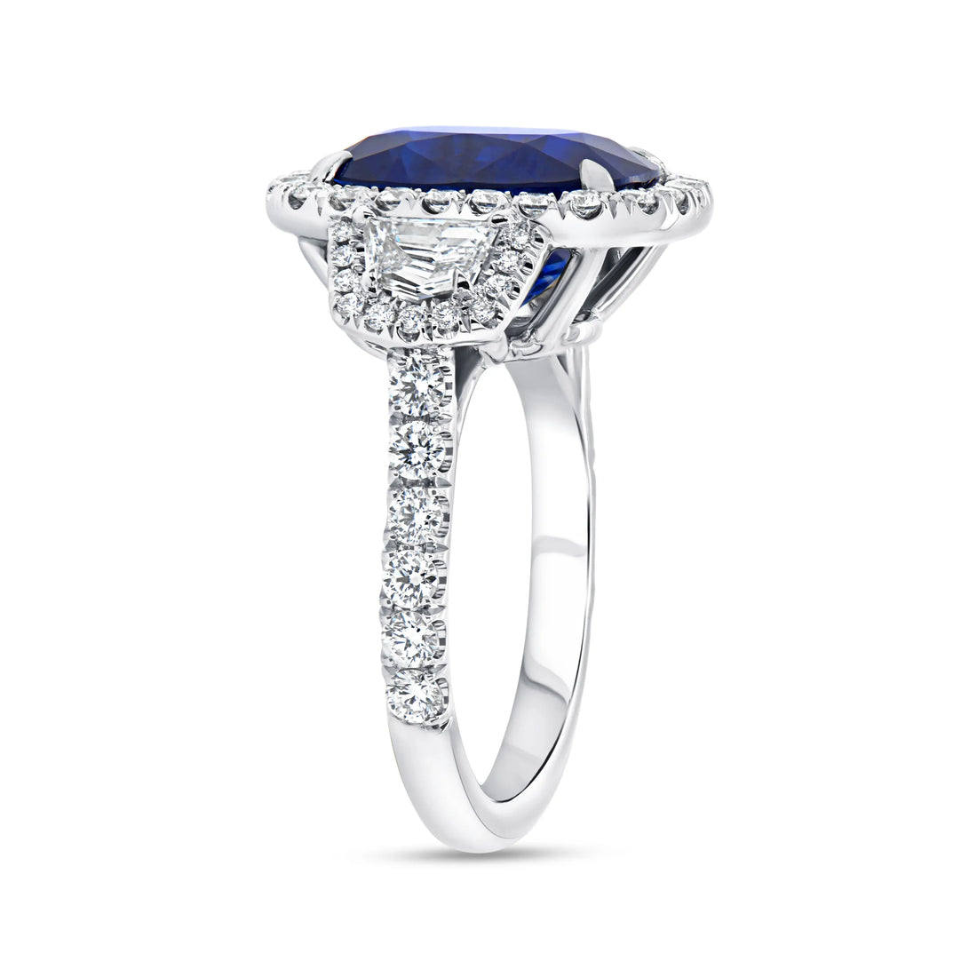 Uneek Precious Collection Cushion Cut Blue Sapphire Fashion Ring