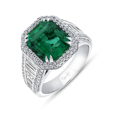 Uneek Precious Collection Halo Emerald Cut Engagement Ring