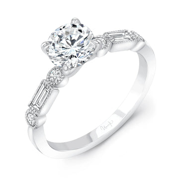 Uneek Timeless Collection Straight Round Engagement Ring