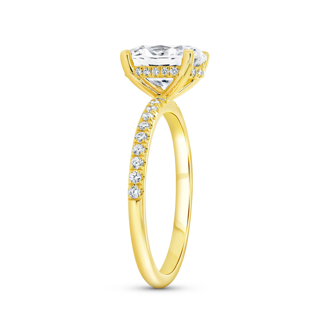 Uneek Timeless Collection Under-Halo Oval Shaped Engagement Ring