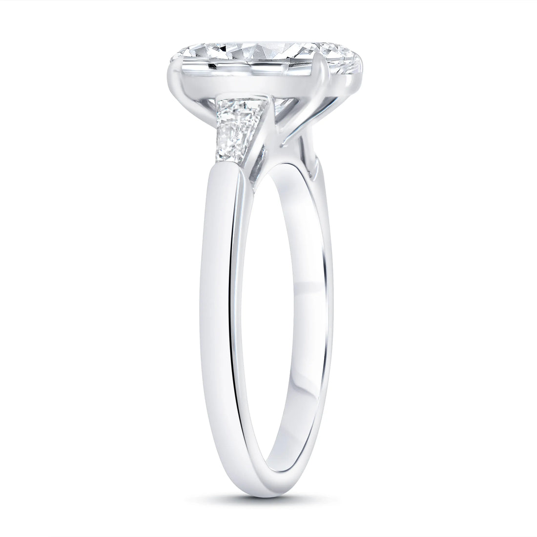 Uneek Timeless Collection Three-Stone Oval Shaped Engagement Ring
