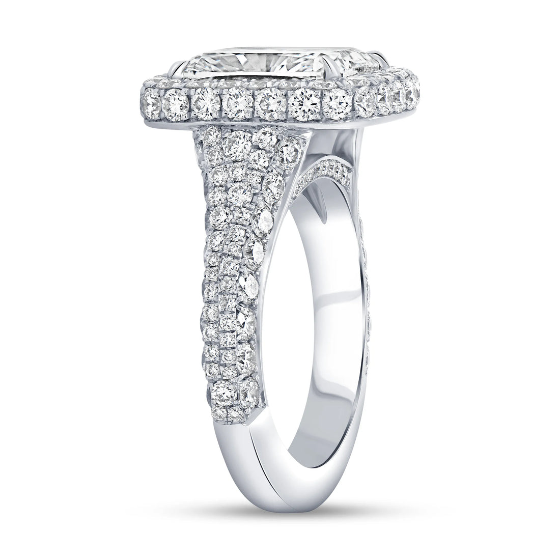 Uneek Signature Collection Halo Cushion Cut Diamond Engagement Ring