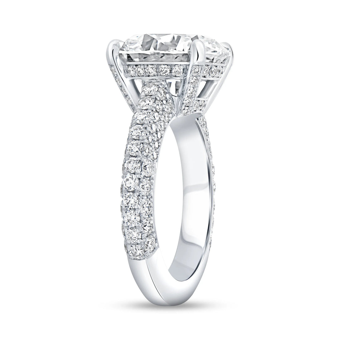 Uneek Signature Collection 3-Sided Round Diamond Engagement Ring