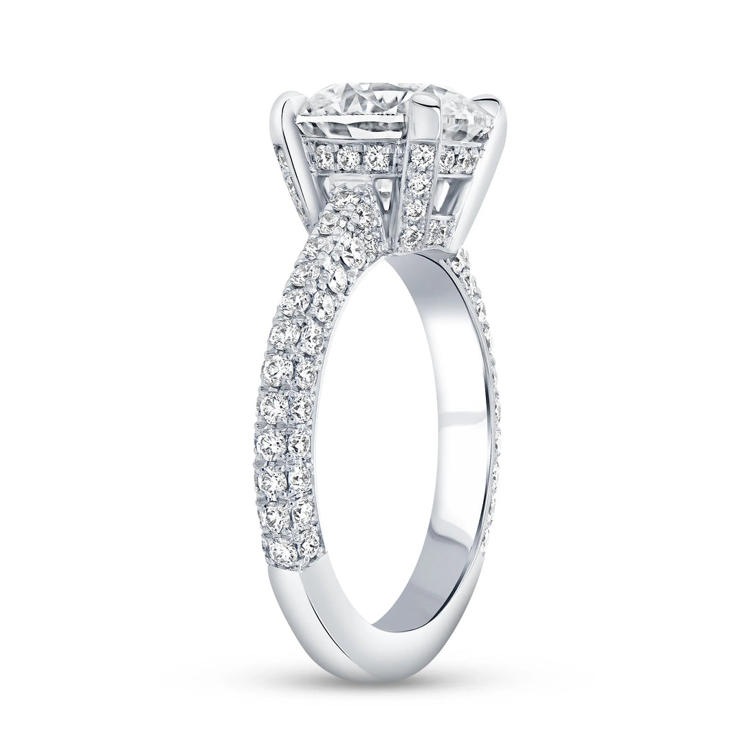 Uneek Signature Collection 3-Sided Round Diamond Engagement Ring