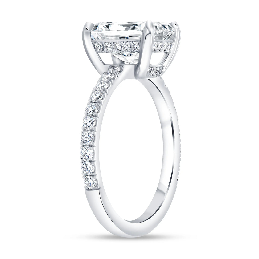 Uneek Signature Collection Straight Radiant Diamond Engagement Ring