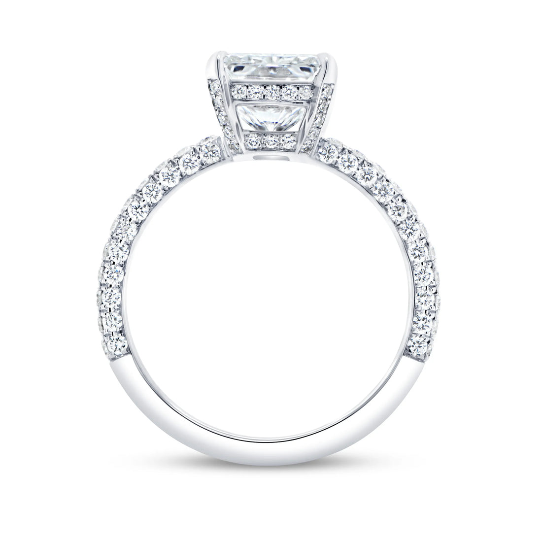 Uneek Signature Collection Straight Radiant Diamond Engagement Ring