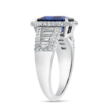 Uneek Signature Collection Halo Emerald Cut Engagement Ring