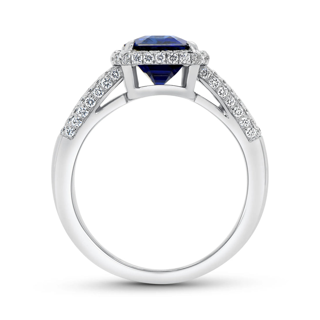 Uneek Signature Collection Halo Emerald Cut Engagement Ring