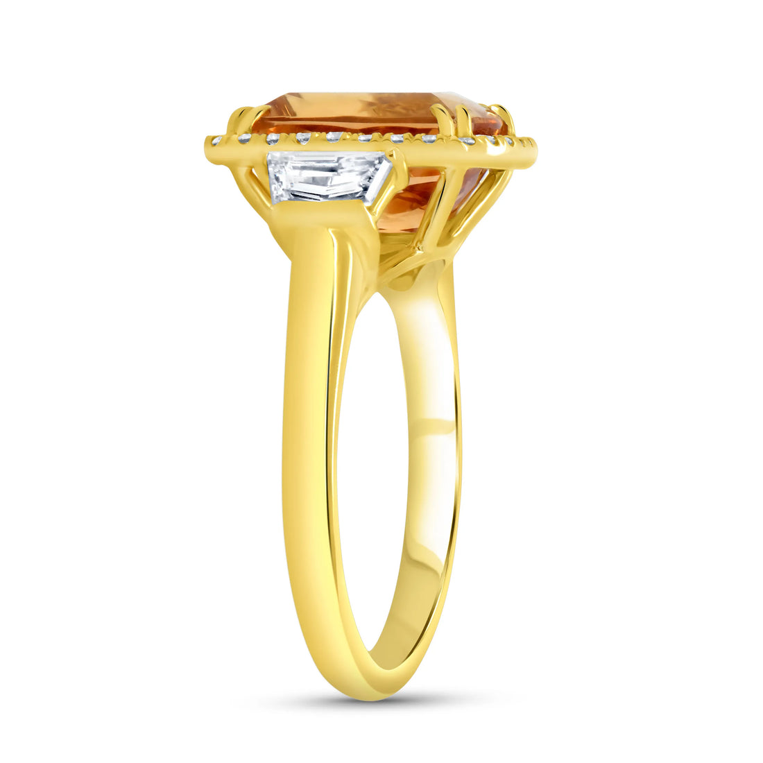 Uneek Precious Collection Three-Stone Cushion Cut Topaz Engagement Ring