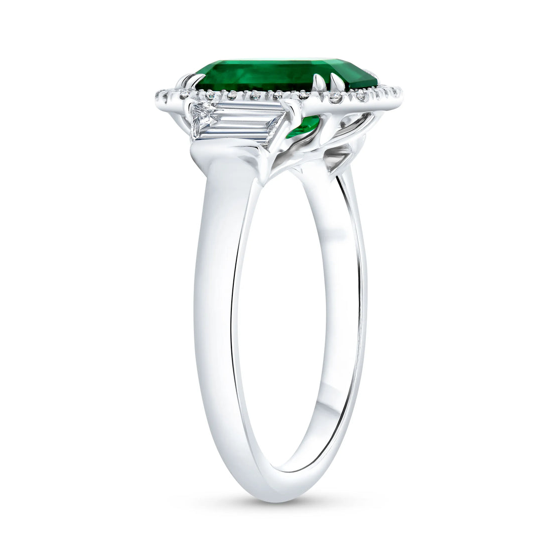 Uneek Precious Collection Halo Emerald Cut Diamond Engagement Ring