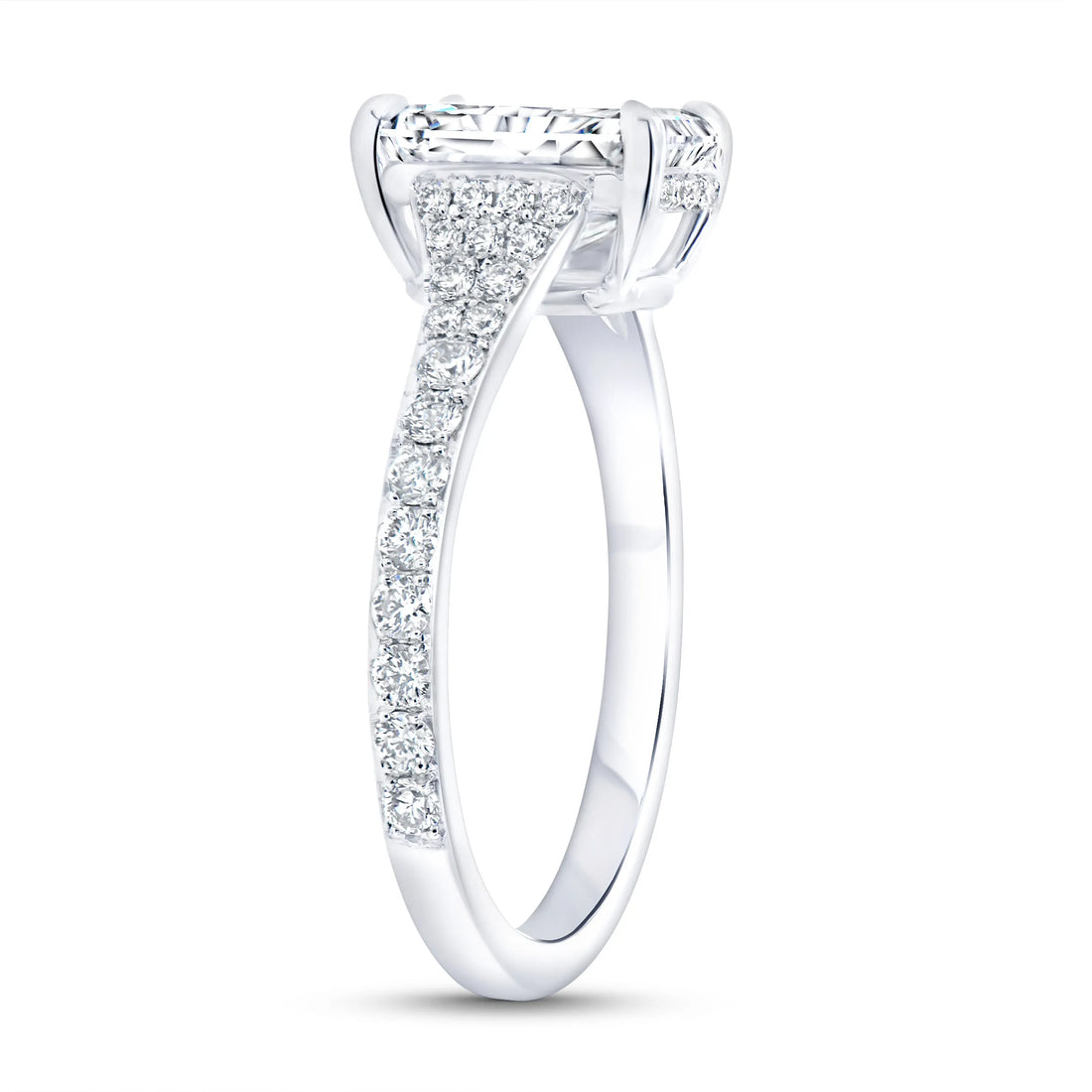 Uneek Signature Collection Cathedral Radiant Diamond Engagement Ring