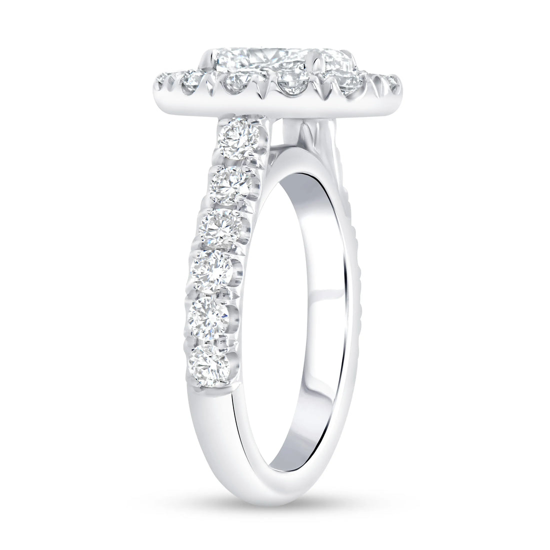 Uneek Signature Collection Halo Oval Shaped Diamond Engagement Ring