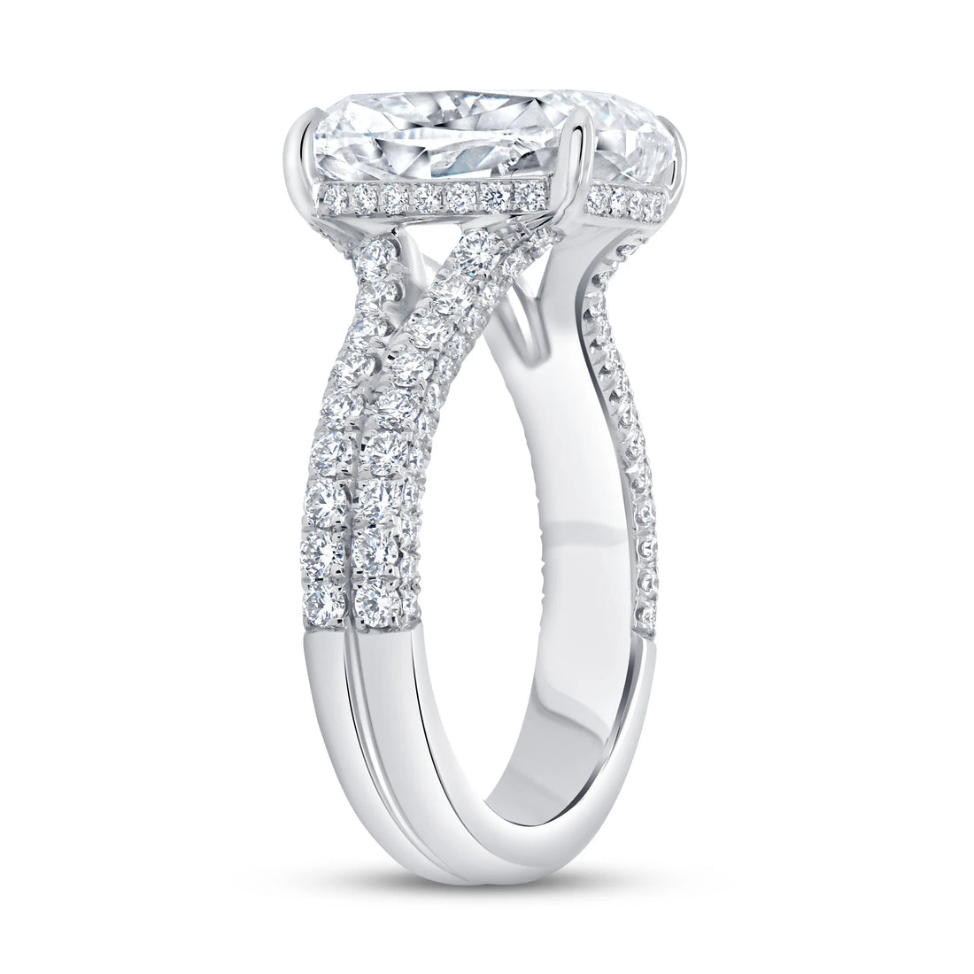 Uneek Signature Collection Split Cushion Cut Diamond Engagement Ring