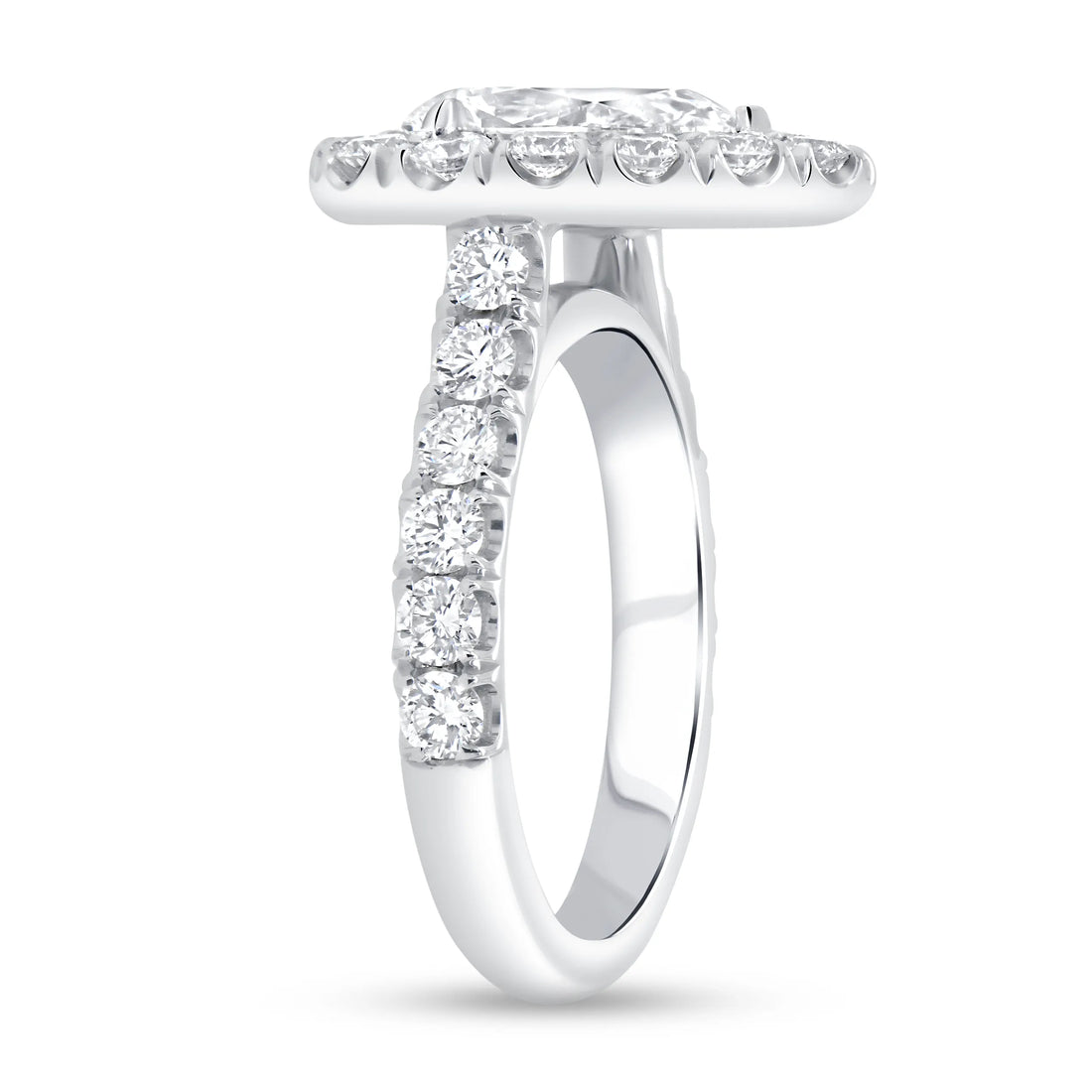 Uneek Signature Collection Single-Halo Pear Shaped Diamond Engagement Ring
