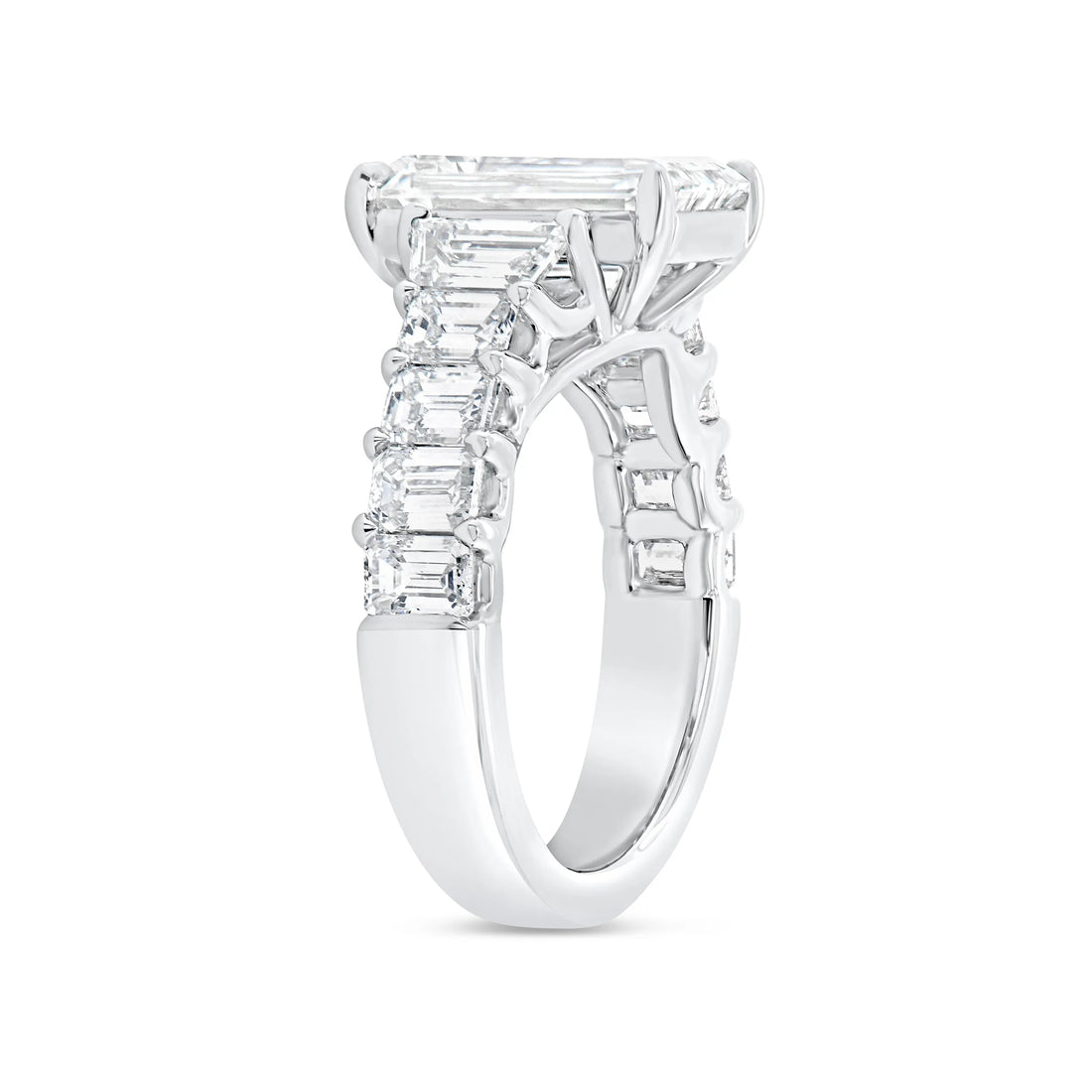 Uneek Signature Collection Solitaire Emerald Cut Diamond Engagement Ring