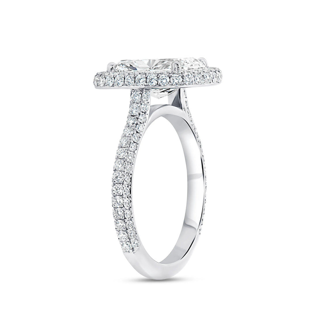 Uneek Signature Collection Halo Cushion Cut Diamond Engagement Ring