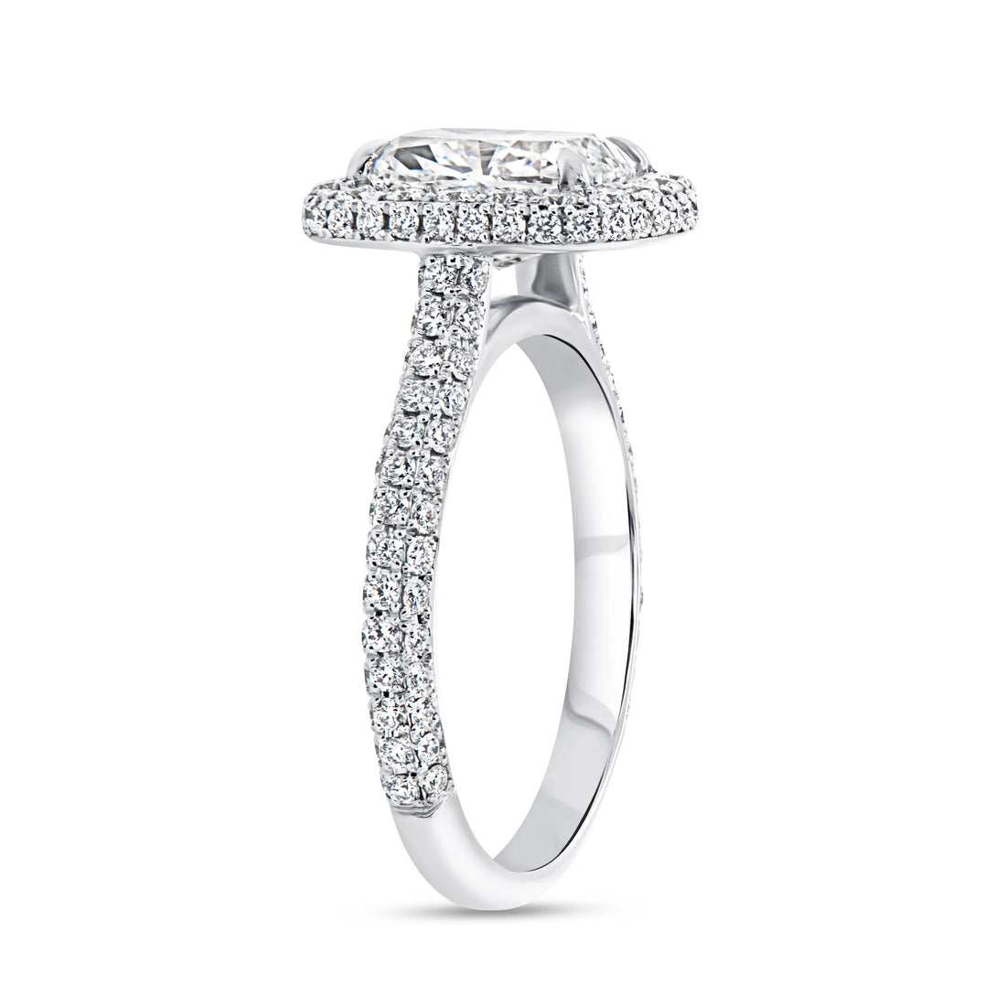 Uneek Signature Collection Halo Cushion Cut Diamond Engagement Ring