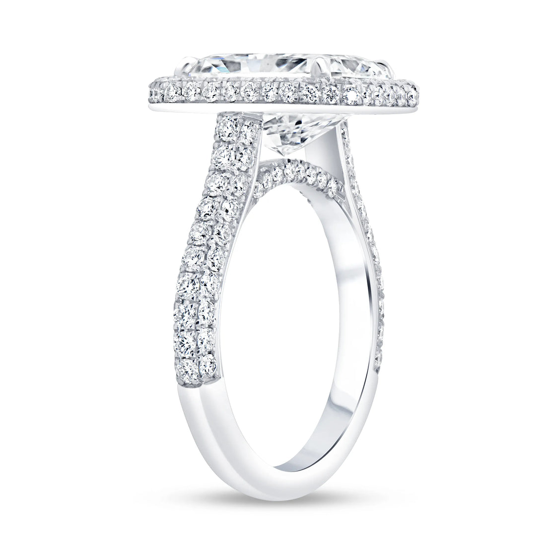 Uneek Signature Collection Halo Radiant Diamond Engagement Ring