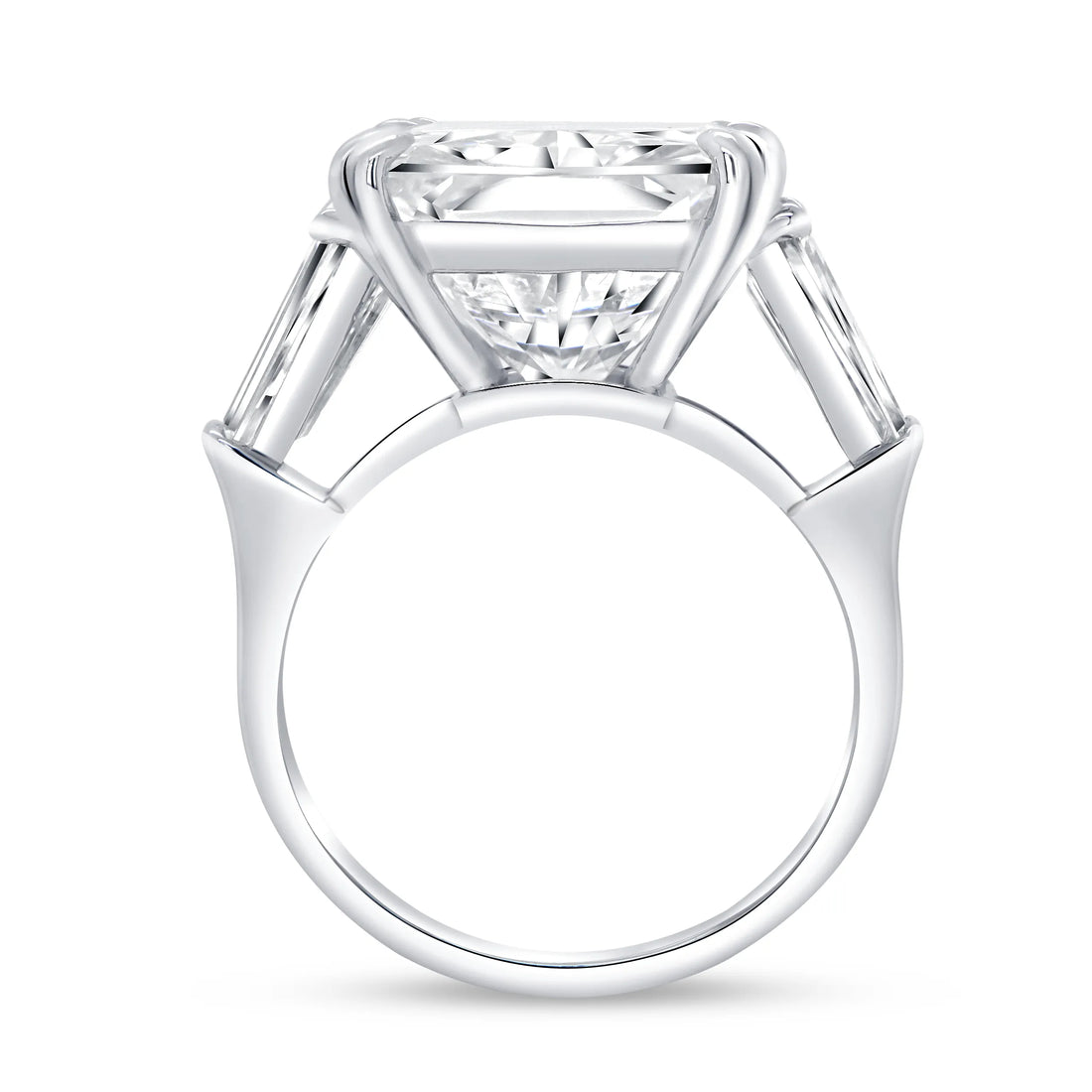 Uneek Signature Collection Three-Stone Radiant Diamond Engagement Ring