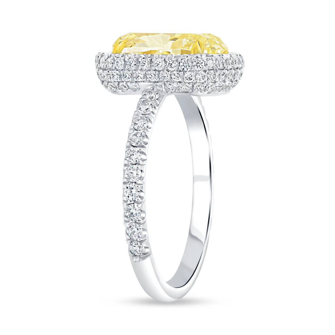 Uneek Natureal Collection Halo Cushion Cut Diamond Engagement Ring