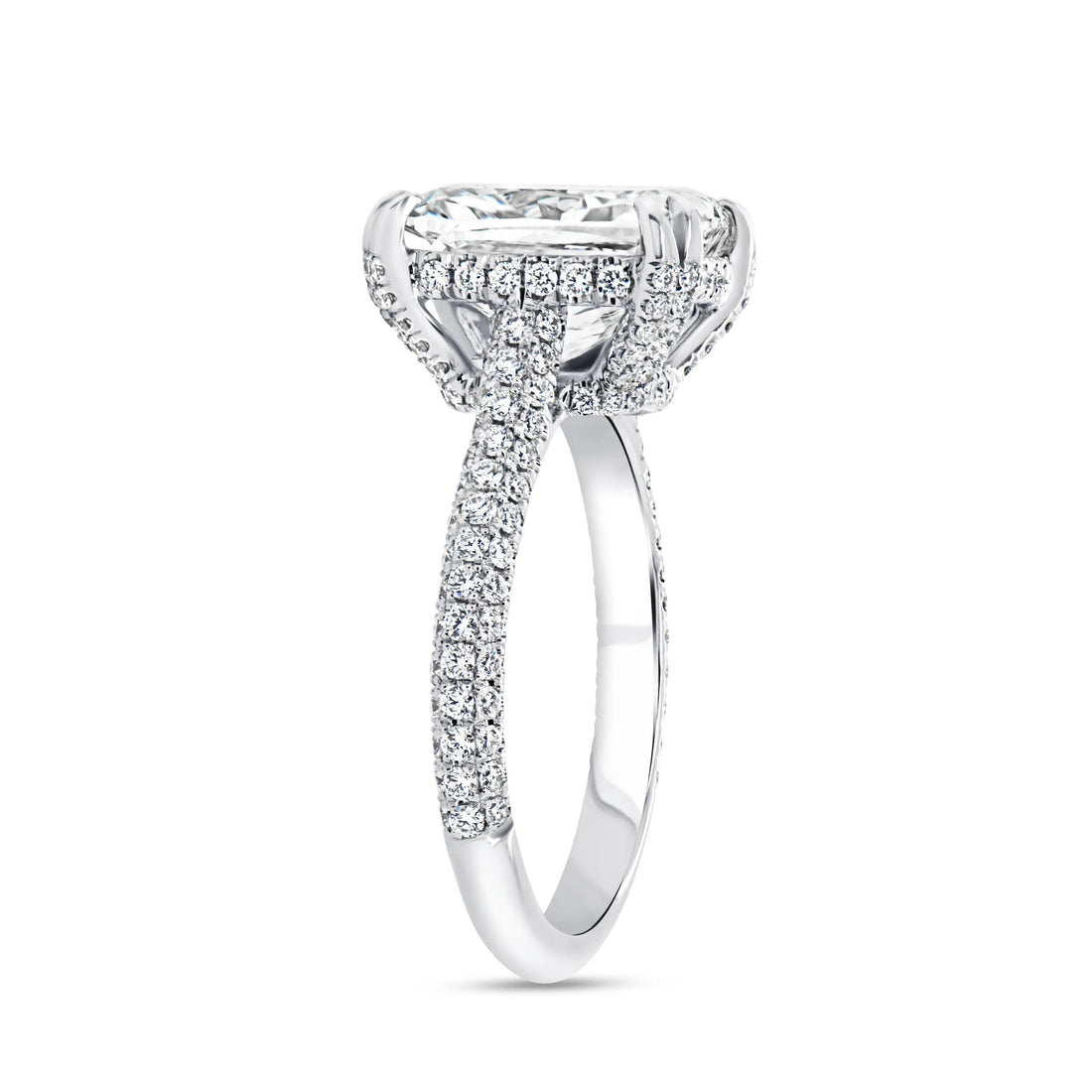 Uneek Signature Collection Halo Cushion Cut Diamond Engagement Ring