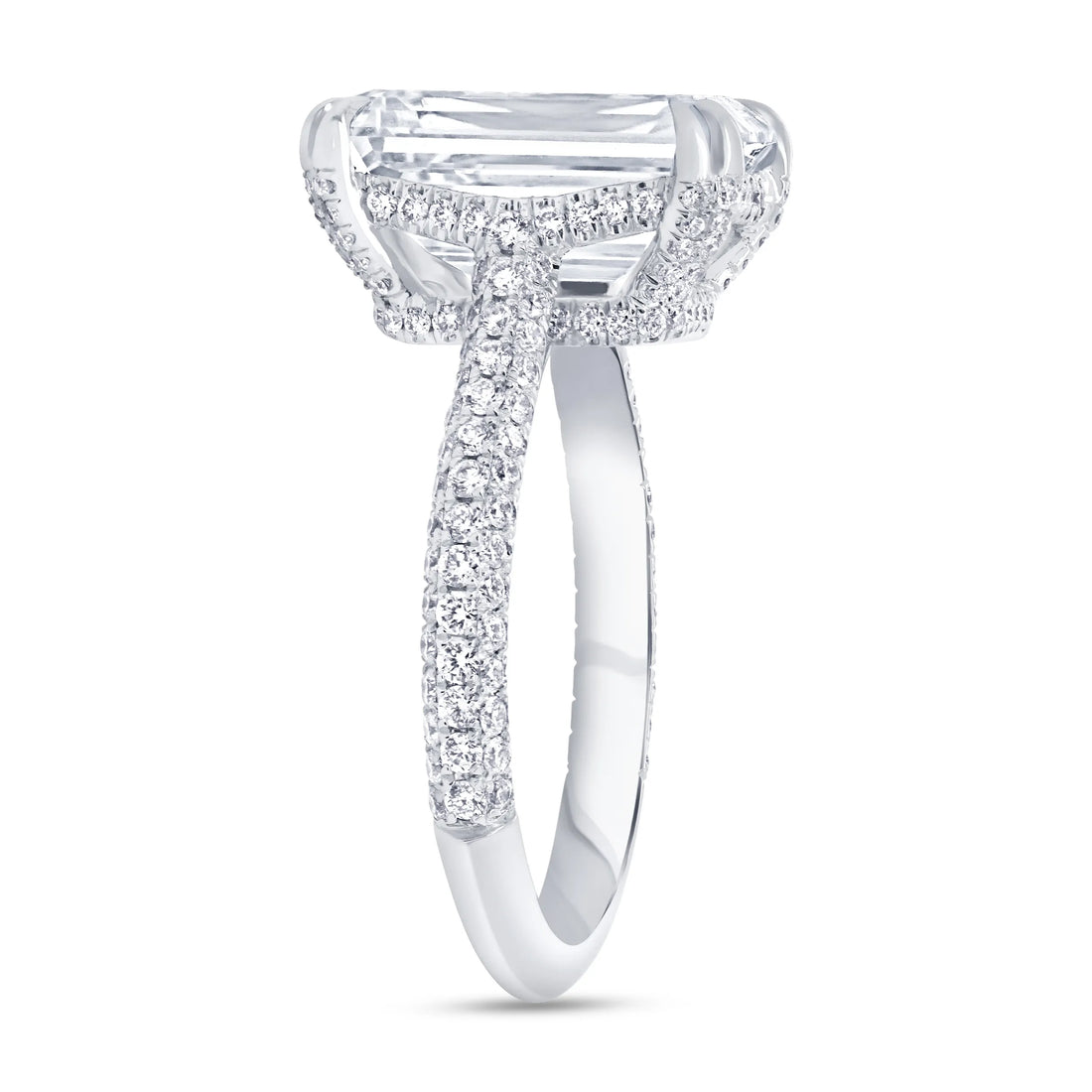 Uneek Signature Collection 3-Sided Emerald Cut Diamond Engagement Ring