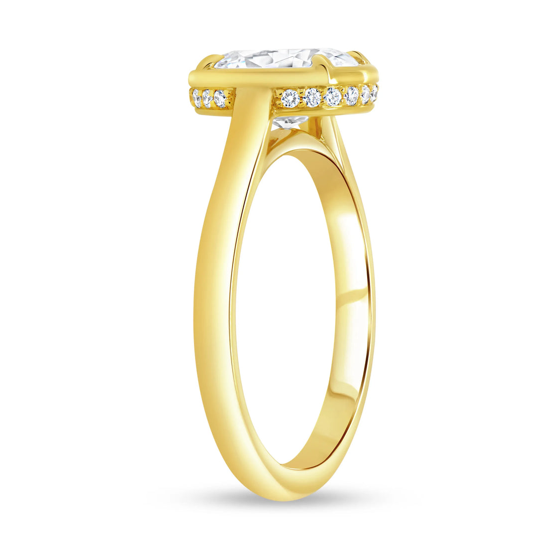 Uneek Alexandria Collection Bezel Engagement Ring
