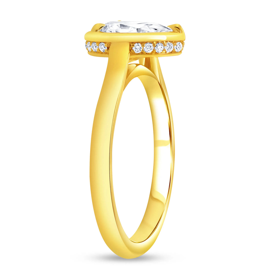 Uneek Alexandria Collection Bezel Pear Shaped Engagement Ring