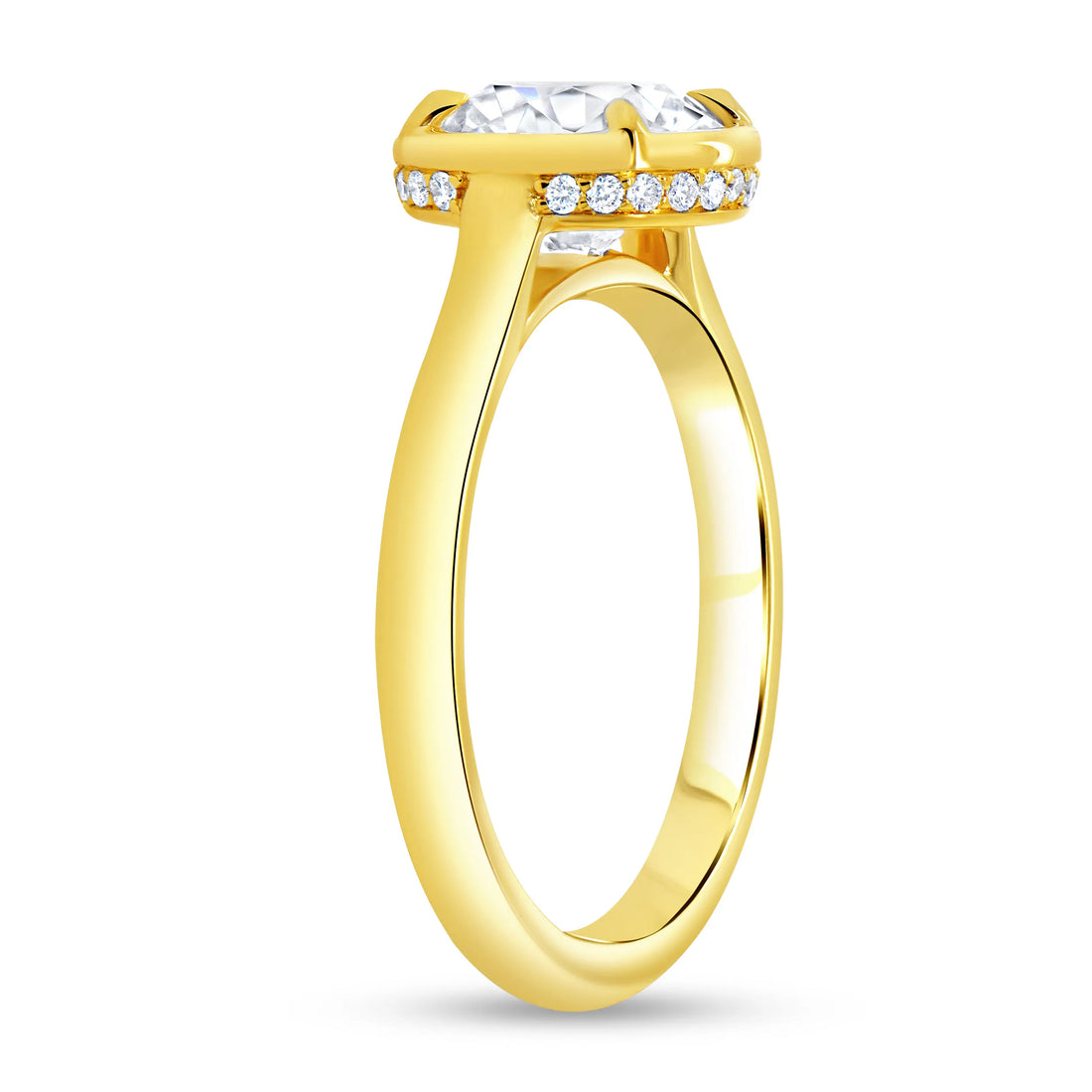 Uneek Alexandria Collection Bezel Engagement Ring