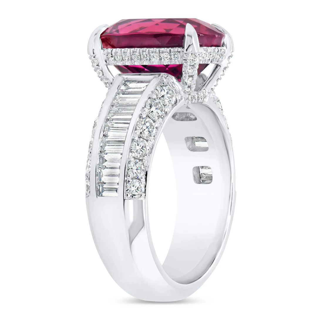 Uneek Precious Collection Solitaire Oval Shaped Rubellite Anniversary Ring
