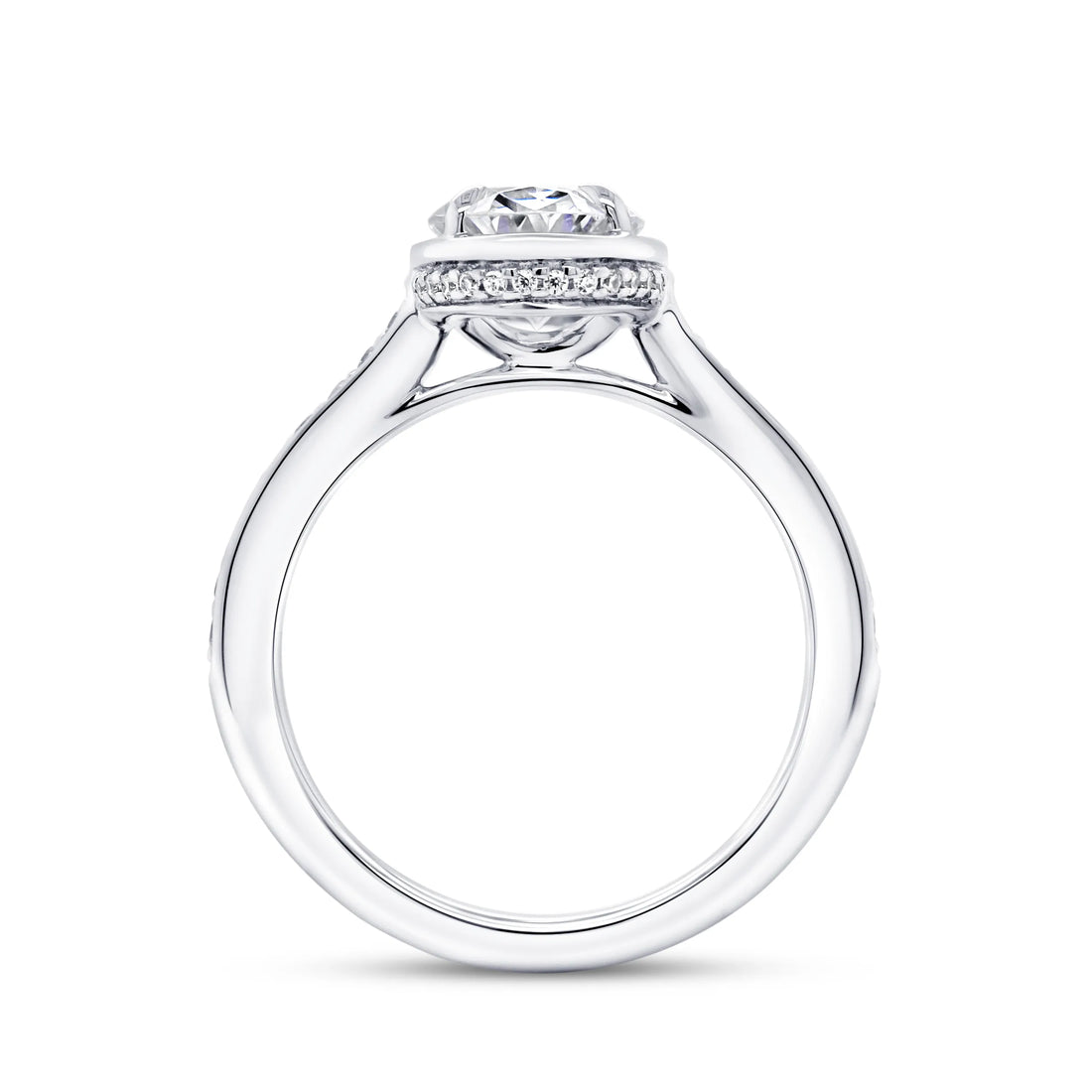 Uneek Alexandria Collection Halo Oval Shaped Engagement Ring